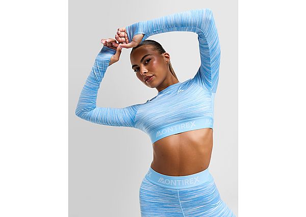 Montirex Icon Lite Long Sleeve Crop Top Blue