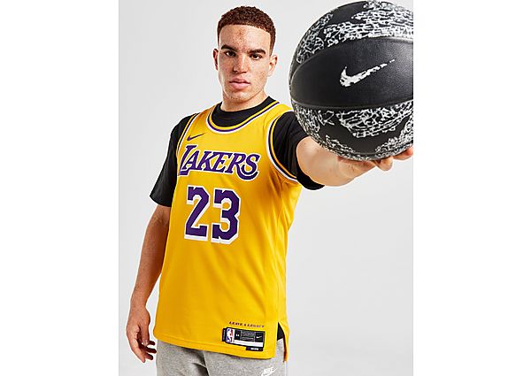 Nike NBA LA Lakers James #23 Icon Jersey Yellow