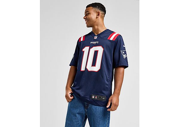 Nike Nfl New England Patriots Drake Maye #10 Jersey Blue