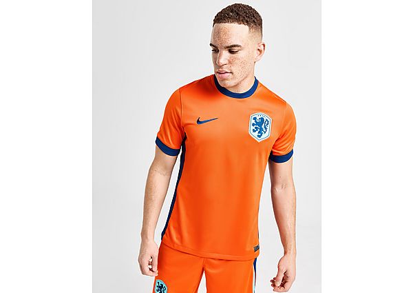 Nike Netherlands 2024 Home Shirt Safety Orange Blue Void Copa Blue Void