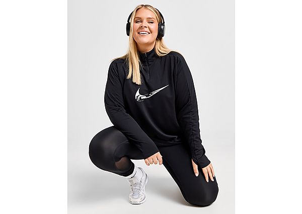 Nike Plus Size Swoosh 1 4 Zip Top Black