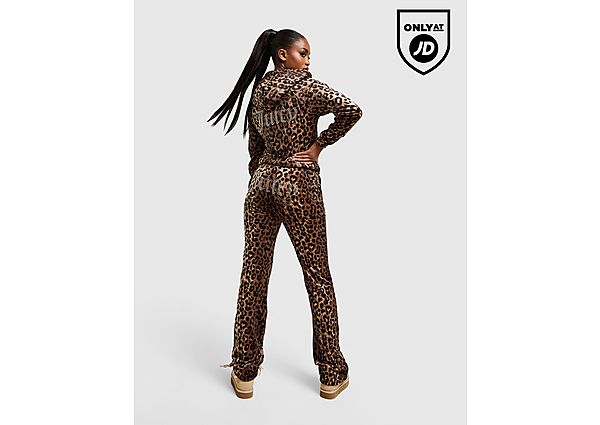 JUICY COUTURE Leopard All Over Print Velour Joggers Multi Coloured