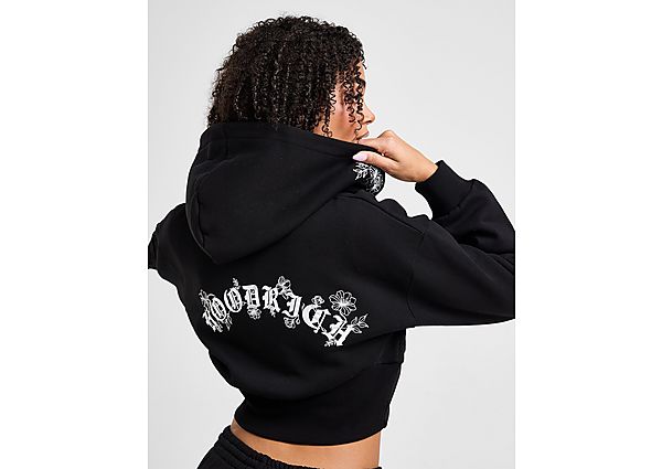 Hoodrich Bloom Full Zip Crop Hoodie Black