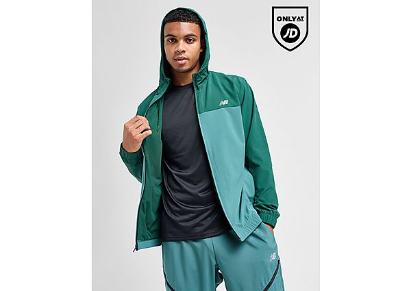 New Balance Full Zip ven Hooded Track Top Green