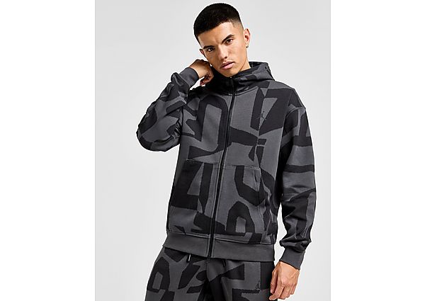 Jordan Sport All Over Print Full Zip Fleece Hoodie Black Black