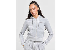 Hoodrich Figure Velour Full Zip Hoodie Grey