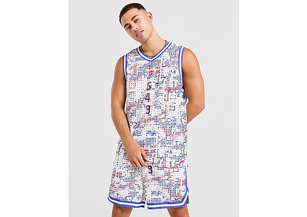 Nike All Over Print Basketball Jersey White