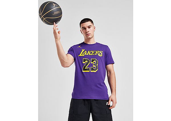 Jordan NBA LA Lakers James #23 Statement T Purple