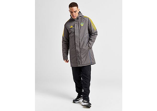 adidas Leeds United FC Stadium Parka Jacket Charcoal