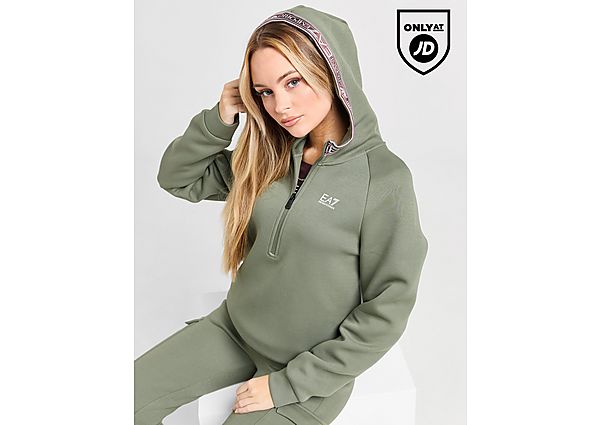 EA7 Emporio Armani Ventus Tape 1/2 Zip Hoodie Khaki