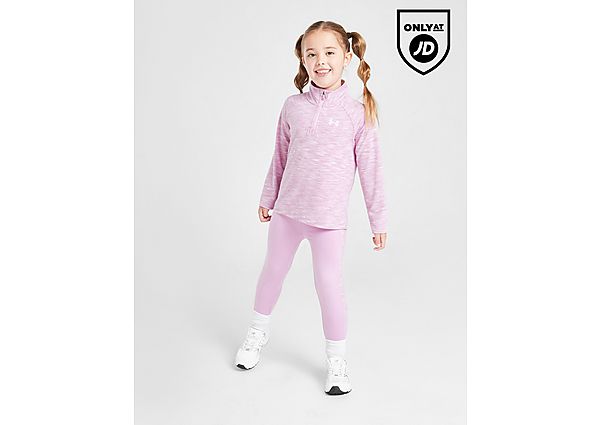 Under Armour Girls' Twist 1/4 Zip Top/Leggings Set Children Pink