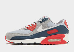 Nike Air Max 90 Light Smoke Grey Armoury Navy Fire Red