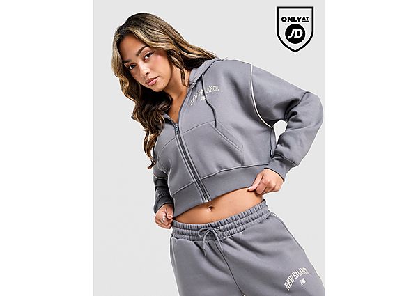 New Balance Varsity Crop Full Zip Hoodie