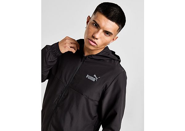 PUMA Core Woven Full Zip Hooded Jacket Black