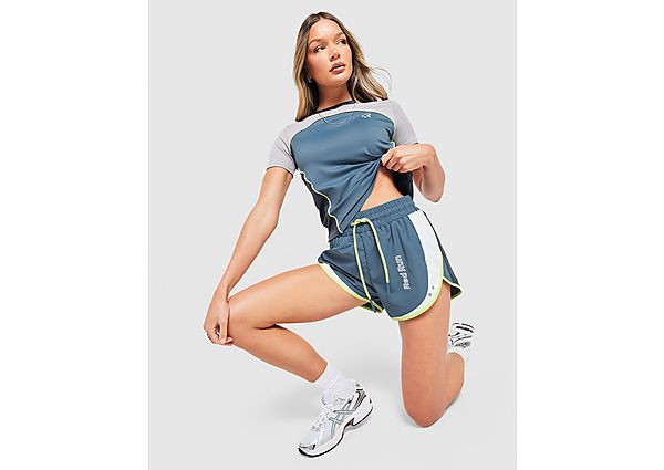 Red Run Activewear Sky Volt Colour Block Running Shorts