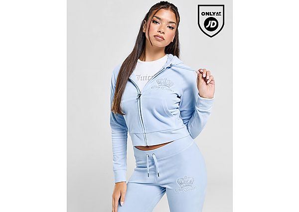 JUICY COUTURE OG Velour Full Zip Hoodie Grey