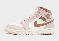 Jordan Air 1 Mid Women's Pink Oxford Sail Archaeo Brown