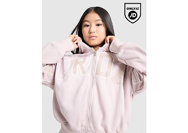 Jordan Girls\' Logo Full Zip Crop Hoodie Junior