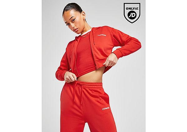 McKenzie French Terry Crop Full Zip Hoodie Red