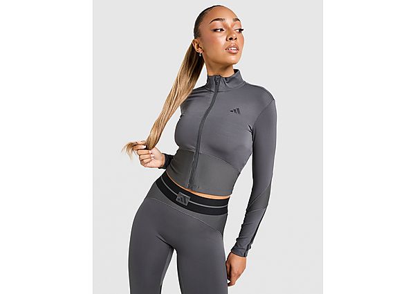 adidas Hyperglam Ribbed Full Zip Top