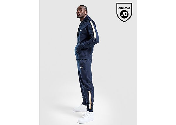 BOSS Iconic Tape Hooded Tracksuit blue