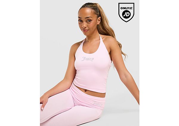 JUICY COUTURE Jersey Diamante Halter Vest Top
