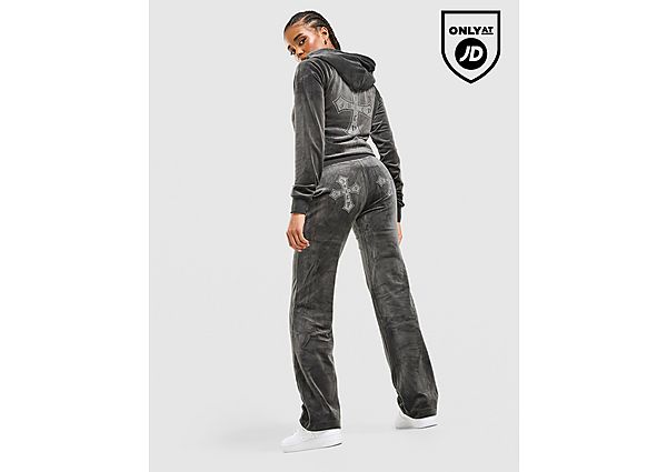 JUICY COUTURE Cross Wash Velour Track Pants