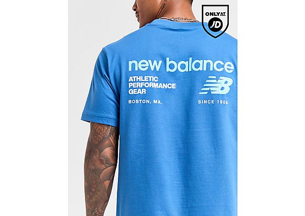 New Balance Linear Back Print T-Shirt Blue