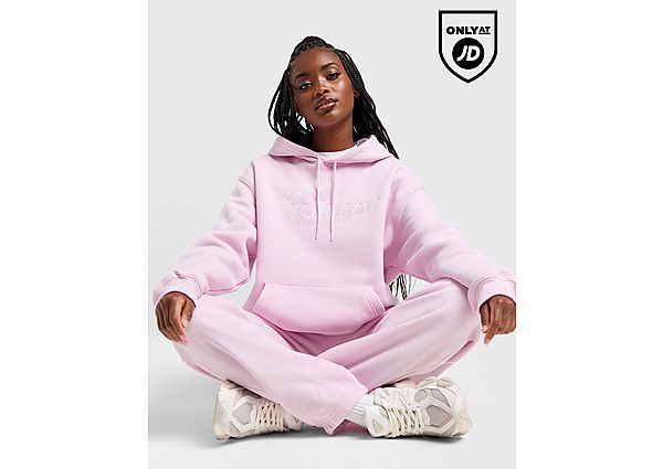 New Balance Script Embroidered Hoodie Pink