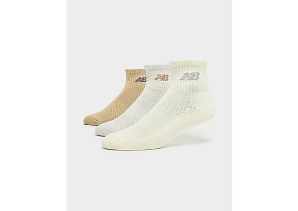 New Balance 3Pack Everyday Quarter Socks Beige