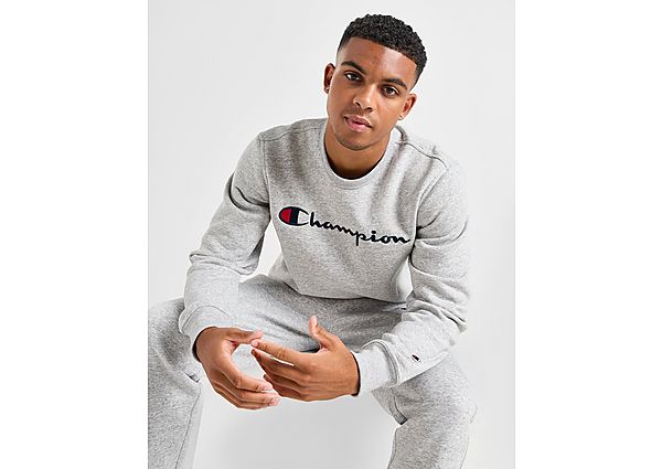 Champion Large Logo Crew Sweatshirt Grey