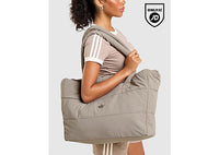 adidas Originals Quilted Nylon Metallic Trefoil Tote Bag Beige