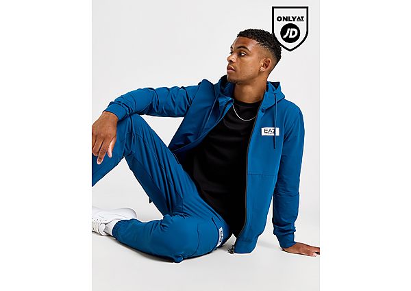 EA7 Emporio Armani Badge Tech Full Zip Hoodie Blue