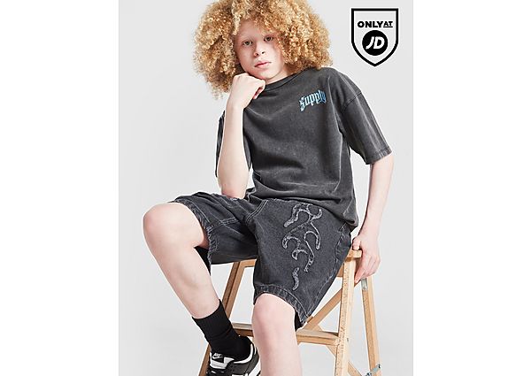 Supply & Demand Flame Denim Shorts Junior