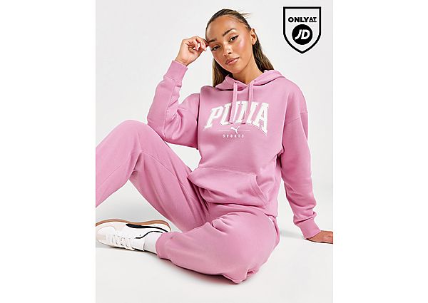 PUMA Squad Logo Hoodie Pink