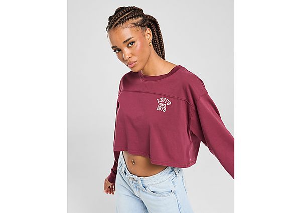 LEVI'S Sport Long Sleeve Crop T-Shirt Burgundy