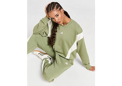 adidas Panel Crew Tracksuit Tent Green   Chalk White