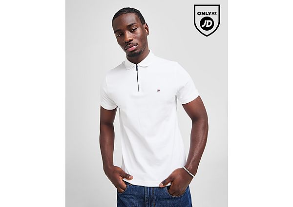 Tommy Hilfiger Zipped Polo Shirt White