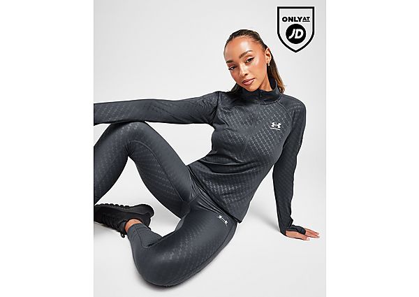 Under Armour Embossed All Over Print 1 2 Zip Top Black