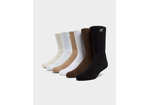 New Balance 6-Pack Crew Socks - Multi Coloured, Multi Coloured