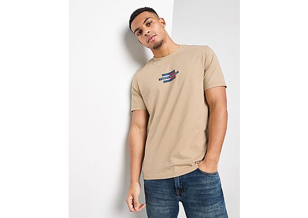 Tommy Hilfiger Strike Through Flag TShirt Brown