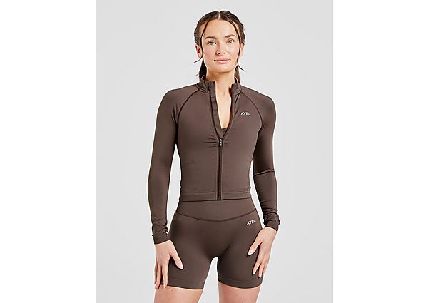 AYBL Adapt Seamless Full Zip Top Brown