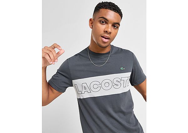 Lacoste Colour Block Branded T Grey