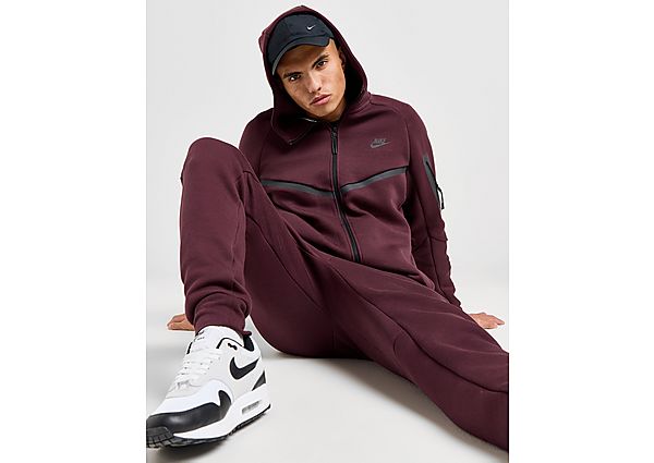 Nike Tech Fleece Full Zip Hoodie Burgundy Crush