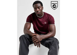 Fred Perry Twin Tipped Ringer T-Shirt Burgundy -, Burgundy Burgundy