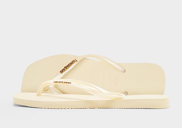 Havaianas Slim Square Logo Metallic Flip Flops