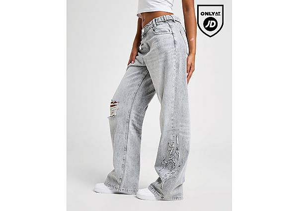 Hoodrich Spark Applique Wide Leg Jeans