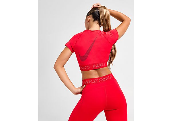 Nike Training Pro Crop T-Shirt Red