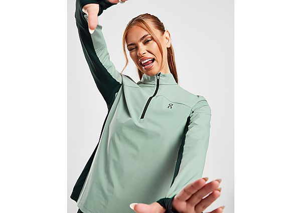 On Running Trail Breaker 1/4 Zip Top Green