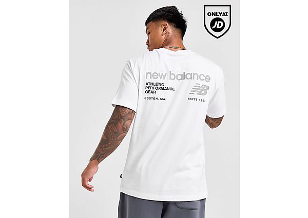 New Balance Linear Back Print T White